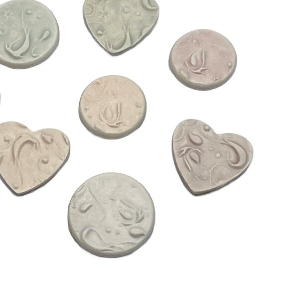13 Magnets Floral Paisley Handmade Polymer Clay Multicolor Muted Pastel - Picture 2 of 8